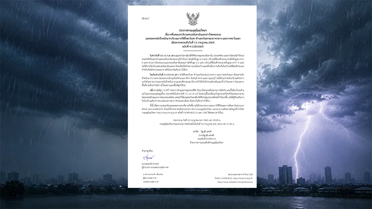 กรมอุตุฯ ประกาศเตือน ฉบับ4 เตือน ฝนถล่ม หลายจังหวัด
