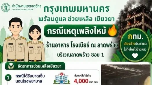 บรรเทาทุกข์เหยื่อโรงเบียร์ลาดพร้าว กทม. เคาะวงเงินช่วยเหลือเบื้องต้น