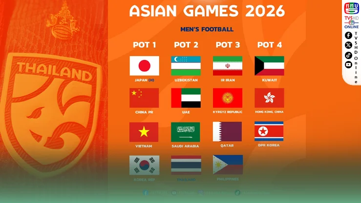 ช้างศึกยู-23 อยู่โถ 2 จับสลากเอเชียนเกมส์ 2026