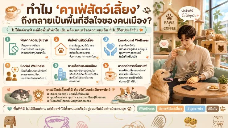 ทำไม “คาเฟ่สัตว์เลี้ยง” ถึงกลายเป็นพื้นที่ฮีลใจของคนเมือง?