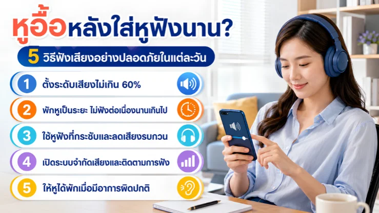 หูอื้อหลังใส่หูฟังนาน? 5 วิธีฟังเสียงอย่างปลอดภัยในแต่ละวัน