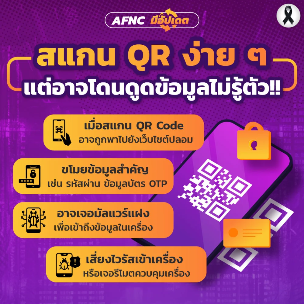 สแกน QR ง่าย ๆ แต่อาจโดนดูดข้อมูลไม่รู้ตัว!!