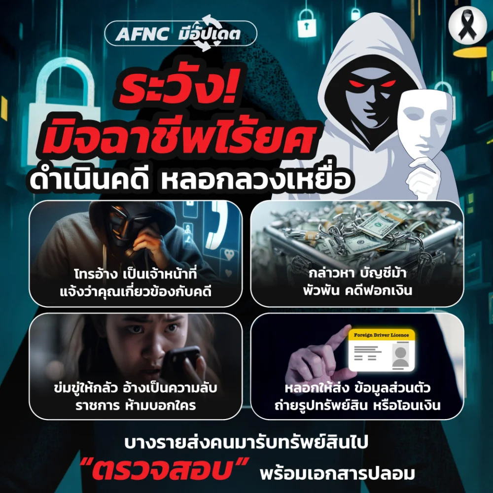 ระวัง! มิจฉาชีพไร้ยศ ดําเนินคดี หลอกลวงเหยื่อ