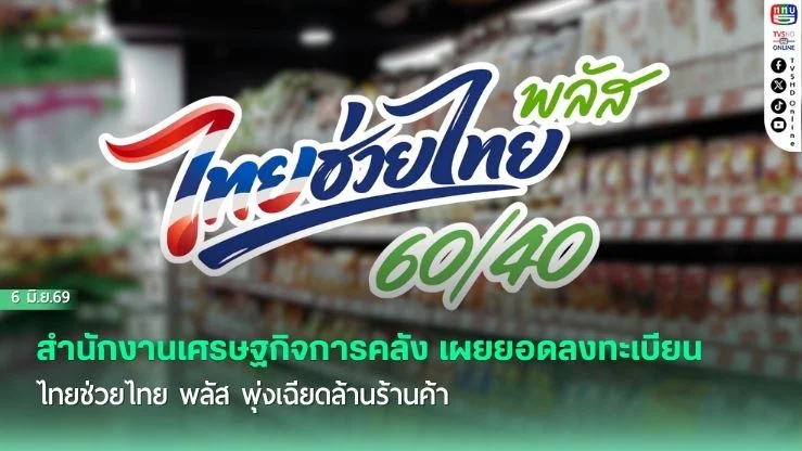 คึกคักรับสิทธิ์แห่ใช้เงินหมื่นล้าน! เผยยอดลงทะเบียน ไทยช่วยไทย พลัส พุ่งเฉียดล้านร้านค้า เตรียมเปิดช่องแอปส่งอาหารขยายฐานราก