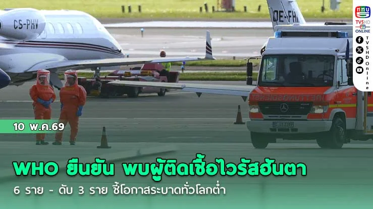 WHO ยืนยัน พบผู้ติดเชื้อไวรัสฮันตา 6 ราย - ดับ 3 ราย ชี้โอกาสระบาดทั่วโลกต่ํา