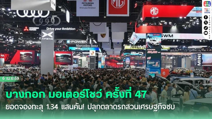 บางกอก มอเตอร์โชว์ ครั้งที่ 47 ยอดจองทะลุ 1.34 แสนคัน! ปลุกตลาดรถสวนเศรษฐกิจซบ