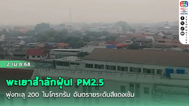 พะเยาสําลักฝุ่น! PM2.5 พุ่งทะลุ 200 ไมโครกรัม อันตรายระดับสีแดงเข้ม ผู้ว่าฯ รุดลงพื้นที่ด่วนสั่งคุมเข้มงดเผาเด็ดขาด