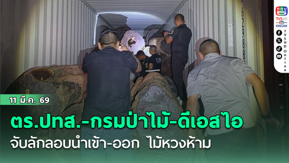 ตร.ปทส.-กรมป่าไม้-ดีเอสไอ จับลักลอบนําเข้า-ออก ไม้หวงห้าม