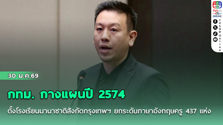 กทม. กางแผนปี 2574 ตั้งโรงเรียนนานาชาติสังกัดกรุงเทพฯ ยกระดับภาษาอังกฤษครู 437 แห่ง