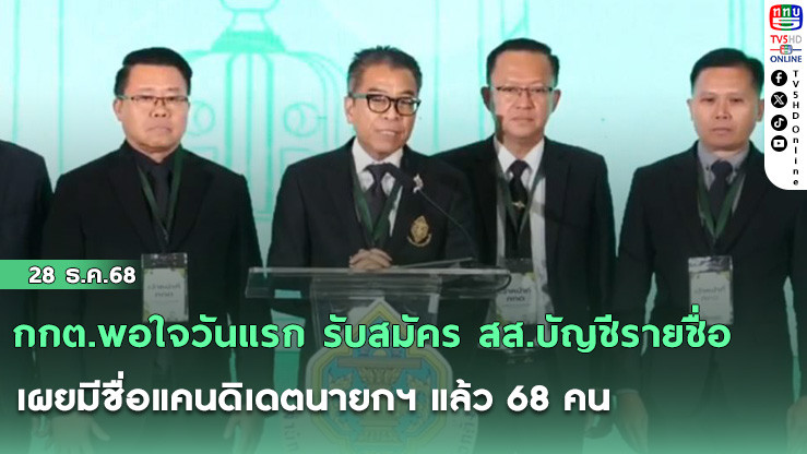 กกต.พอใจวันแรก รับสมัคร สส.บัญชีรายชื่อ เผยมีชื่อแคนดิเดตนายกฯ แล้ว 68 คน