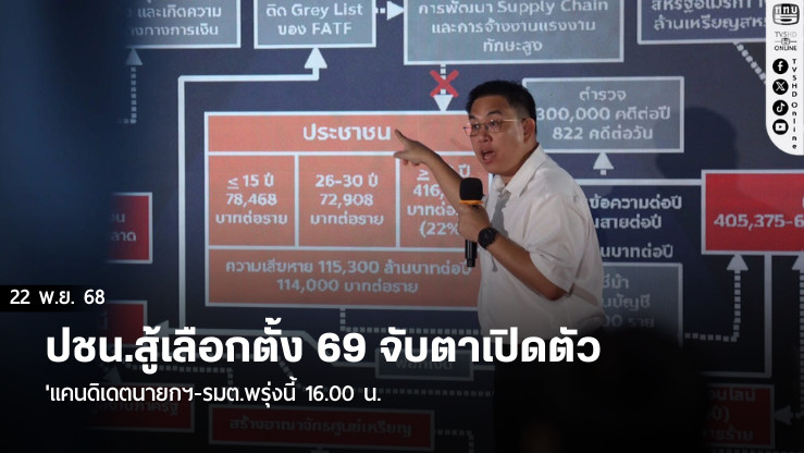 ปชน.สู้เลือกตั้ง 69 จับตาเปิดตัว 'แคนดิเดตนายกฯ-รมต.พรุ่งนี้ 16.00 น.