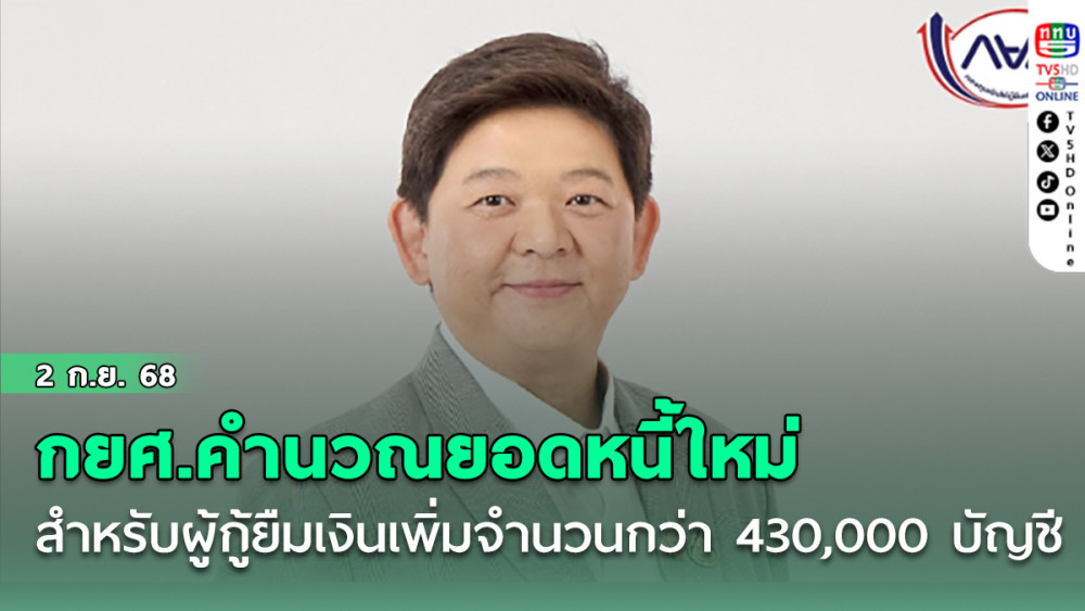 กยศ.คํานวณยอดหนี้ใหม่สําหรับผู้กู้ยืมเงินเพิ่มอีกจํานวนกว่า 430,000 บัญชี