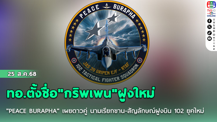 ทอ.ตั้งชื่อ"กริพเพน"ฝูงใหม่ บูรพาสันติ "PEACE BURAPHA"