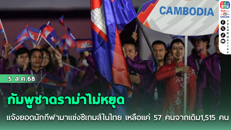 กัมพูชาดราม่าไม่หยุด แจ้งยอดนักกีฬามาแข่งซีเกมส์ในไทย เหลือแค่ 57 คนจากเดิม1,515 คน