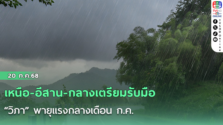 เหนือ-อีสาน-กลางเตรียมรับมือ “วิภา” พายุแรงกลางเดือน ก.ค.