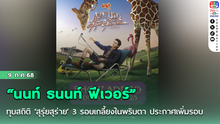 “นนท์ ธนนท์ ฟีเวอร์”! ทุบสถิติ ‘สุรุ่ยสุร่าย’ 3 รอบเกลี้ยงในพริบตา ประกาศเพิ่มรอบ 4 ด่วน