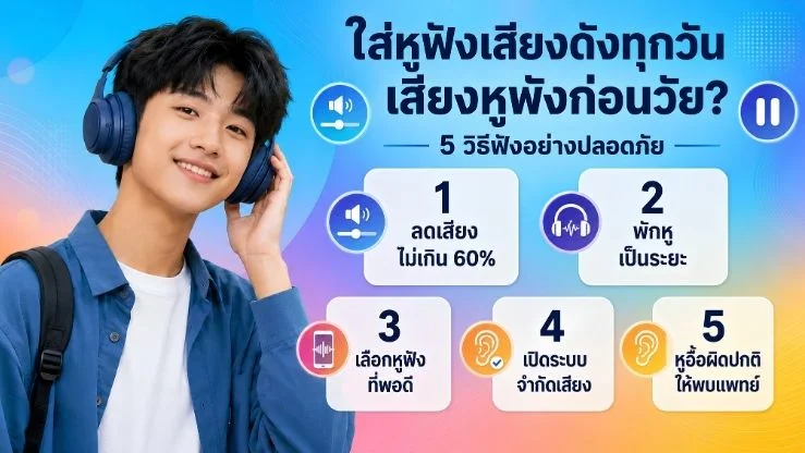 “ใส่หูฟังเสียงดังทุกวัน เสี่ยงหูพังก่อนวัย?” 5 วิธีฟังอย่างปลอดภัย