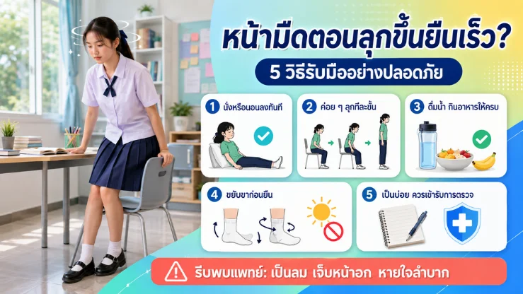 “หน้ามืดตอนลุกขึ้นยืนเร็ว” 5 วิธีรับมือและสัญญาณที่ควรตรว