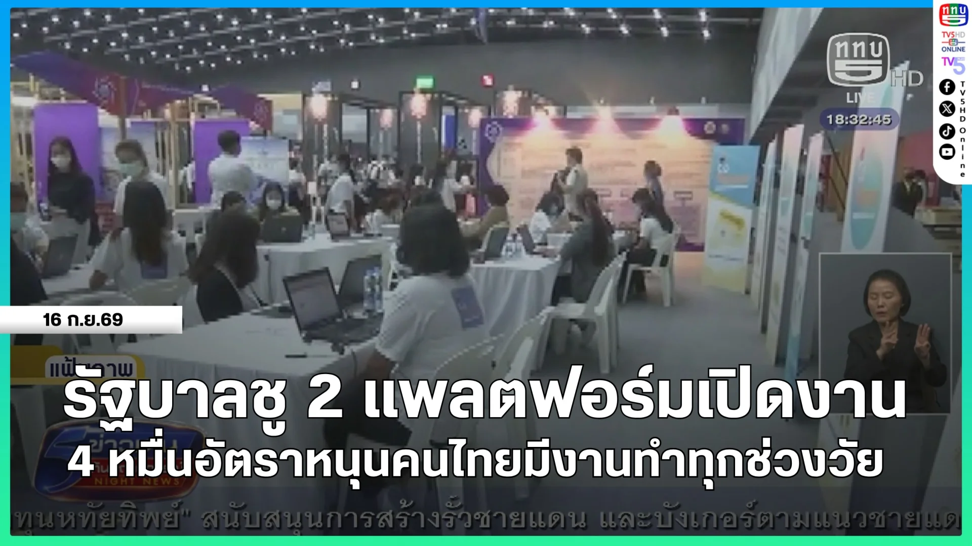 รัฐบาลชู 2 แพลตฟอร์มเปิดงาน 4 หมื่นอัตราหนุนคนไทยมีงานทำทุกช่วงวัย