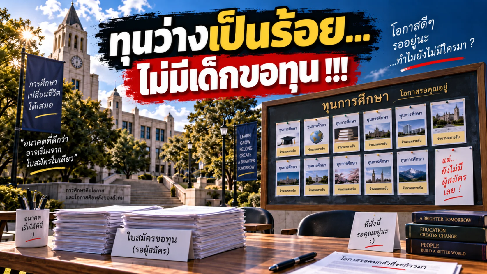 ทุนว่างเป็นร้อย…ไม่มีเด็กขอทุน !!!