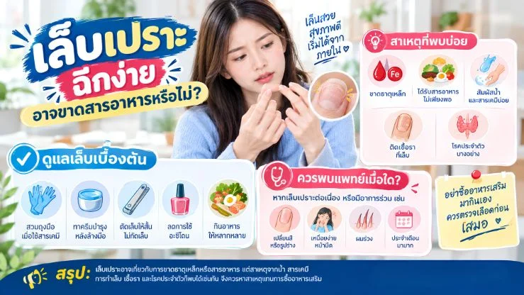 เล็บเปราะ ฉีกง่าย อาจขาดสารอาหารหรือไม่?