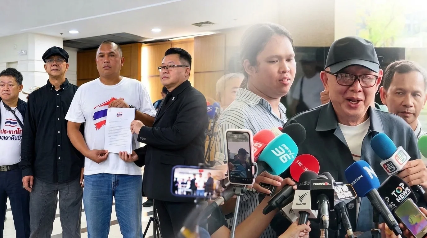 'สนธิ-ทนายนกเขา' บุก กกต.! ยื่นแถลงการณ์ 12 ข้อ สางปมฮั้ว สว.