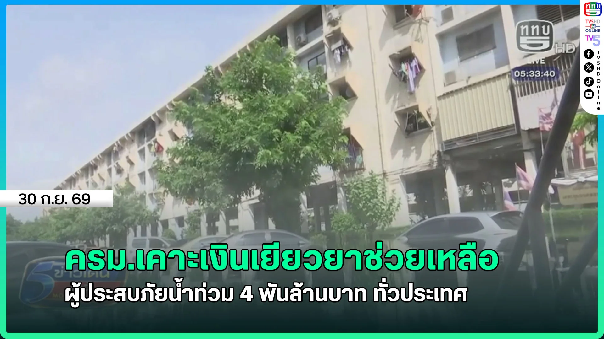 ครม.เคาะเงินเยียวยาช่วยเหลือ ผู้ประสบภัยน้ำท่วม 4 พันล้านบาท ทั่วประเทศ