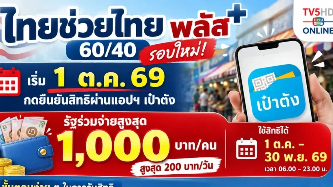 ไม่ต้องลงทะเบียนใหม่! “ไทยช่วยไทย พลัส” เปิดกดยืนยัน 1 ต.ค.