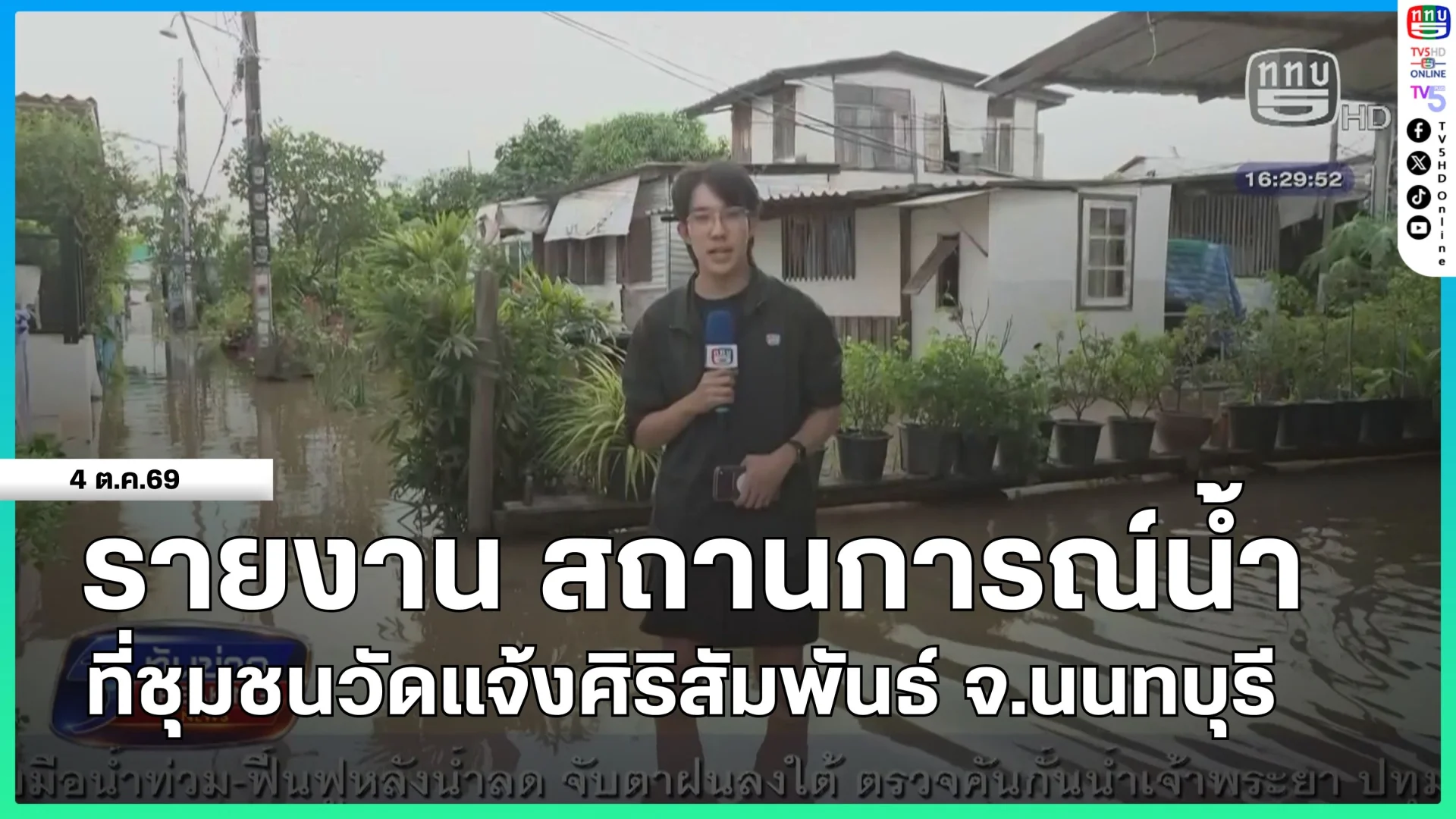 รายงาน สถานการณ์น้ำที่ชุมชนวัดแจ้งศิริสัมพันธ์ จ.นนทบุรี