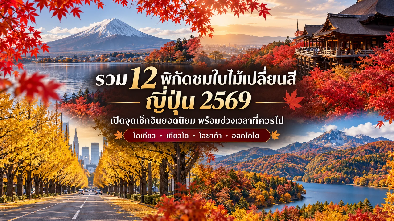ปักหมุด 12 พิกัดใบไม้เปลี่ยนสีญี่ปุ่น 2569