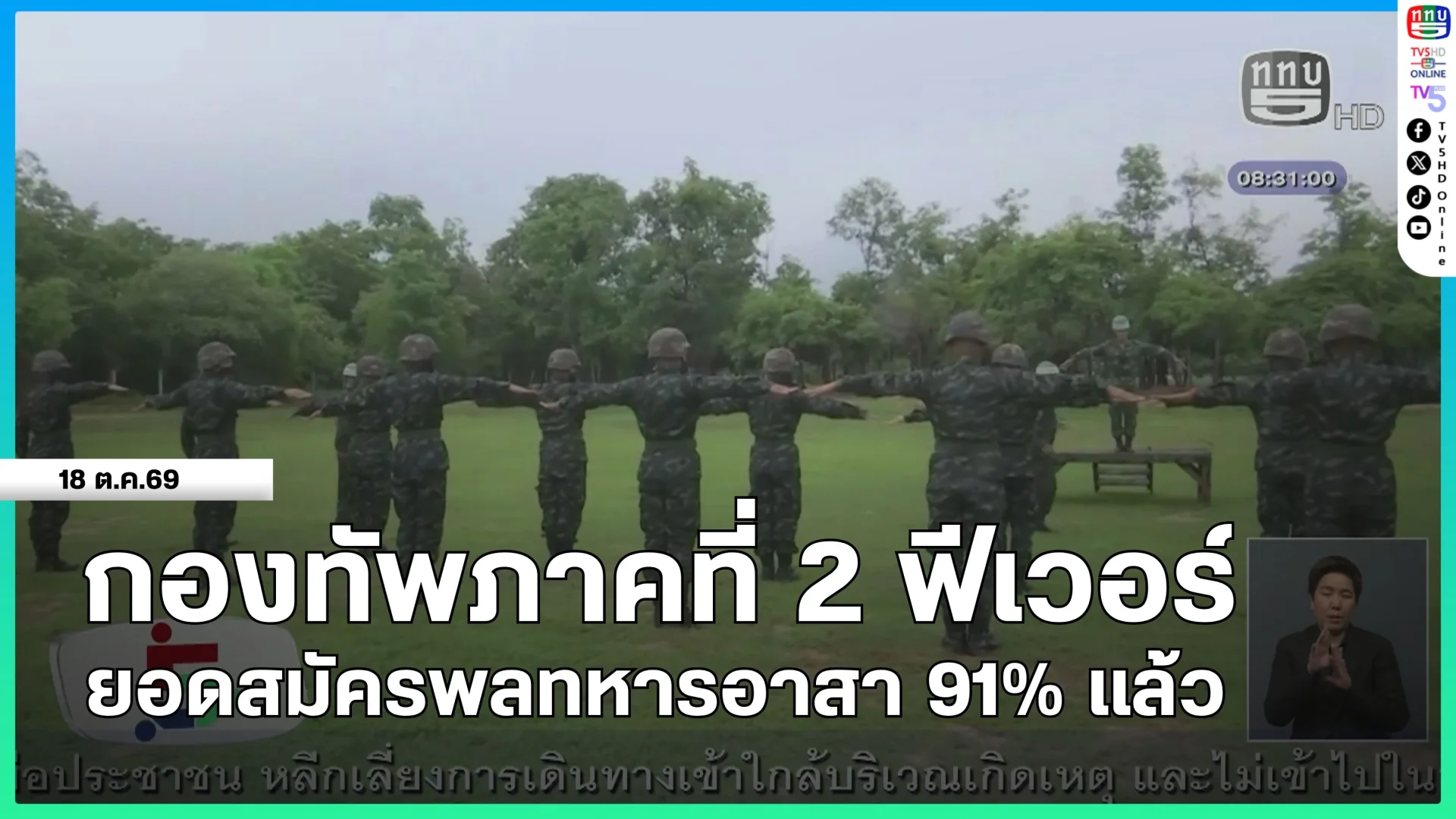กองทัพภาคที่ 2 ฟีเวอร์ ยอดสมัครพลทหารอาสา 91% แล้ว