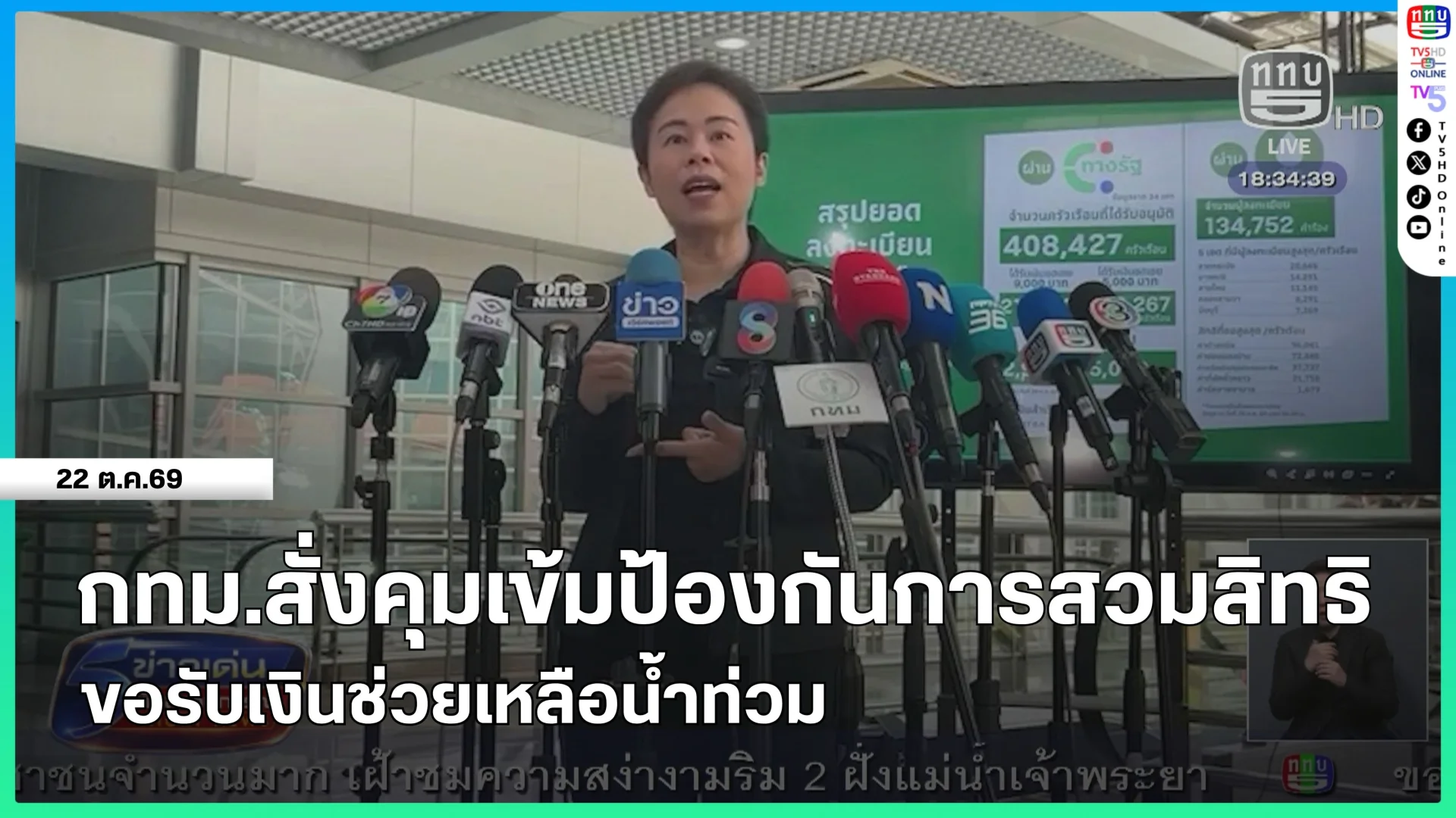 กทม.สั่งคุมเข้มป้องกันการสวมสิทธิขอรับเงินช่วยเหลือน้ำท่วม