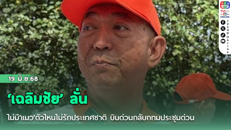 ‘เฉลิมชัย’ลั่นไม่มี‘แมว’ตัวไหนไม่รักประเทศชาติ บินด่วนกลับกทมประชุมด่วน