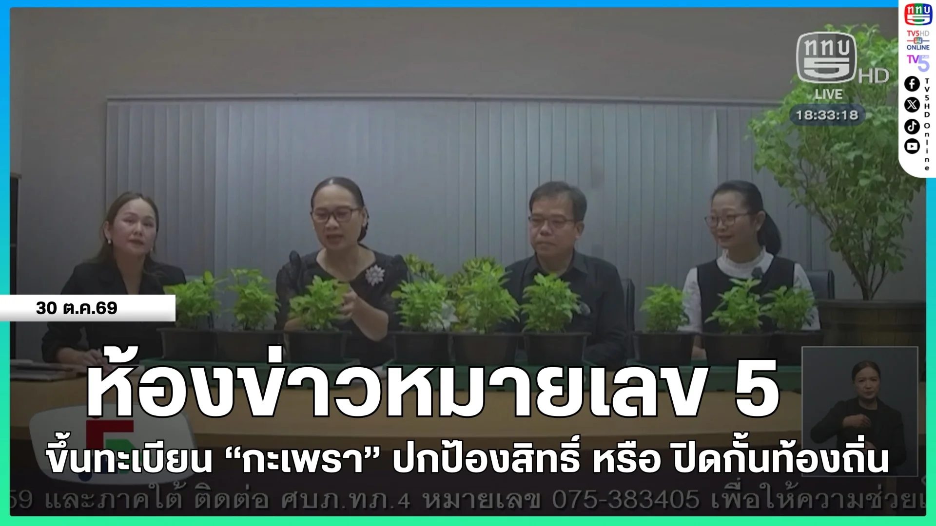 ห้องข่าวหมายเลข 5 : ขึ้นทะเบียน "กะเพรา" ปกป้องสิทธิ์ หรือ ปิดกั้นท้องถิ่น
