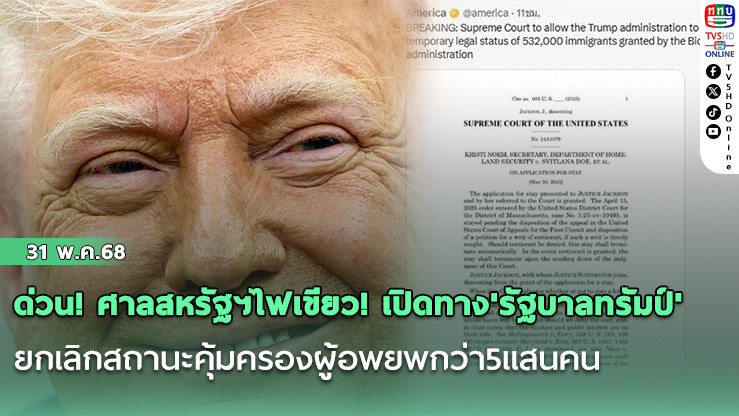 ด่วน! ศาลสหรัฐฯไฟเขียว! เปิดทาง'รัฐบาลทรัมป์'ยกเลิกสถานะคุ้มครองผู้อพยพกว่า5แสนคน