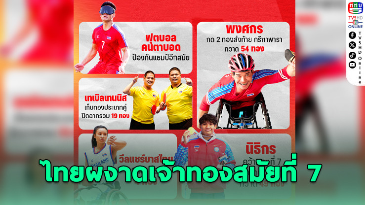ไทยผงาดเจ้าทองอาเซียนพาราเกมส์ สมัยที่ 7