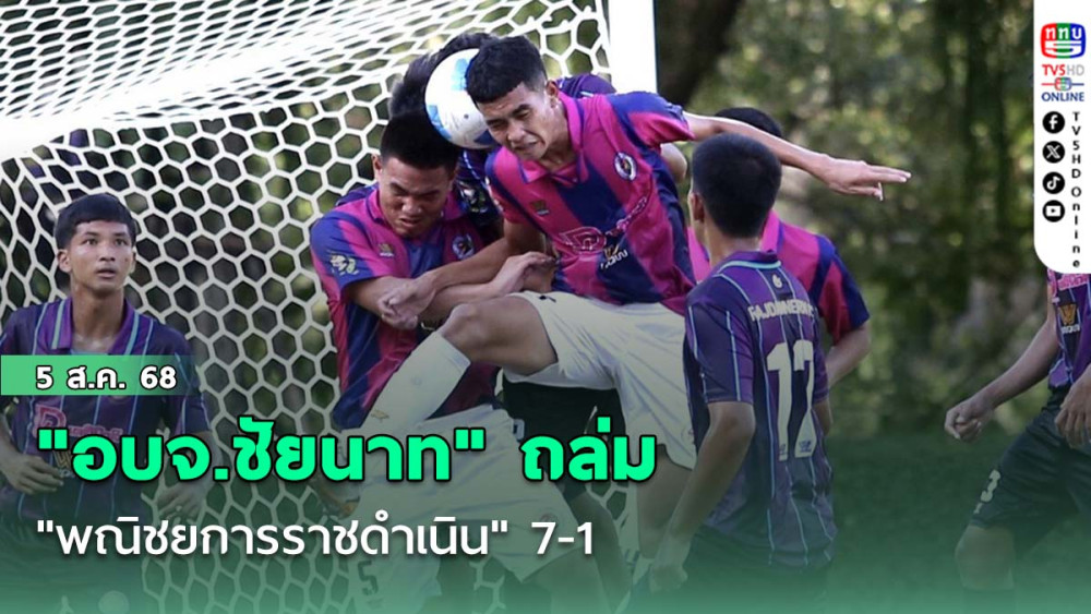"อบจ.ชัยนาท"ถล่ม"พณิชยการราชดําเนิน" 7-1 ฟุตบอลนักเรียน 18 ปี ก.
