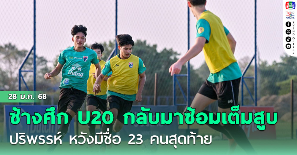 ช้างศึก U20 กลับมาซ้อมเต็มสูบ, ปริพรรห์ รับ มีกดดันบ้าง หวังมีชื่อ 23 คนสุดท้าย