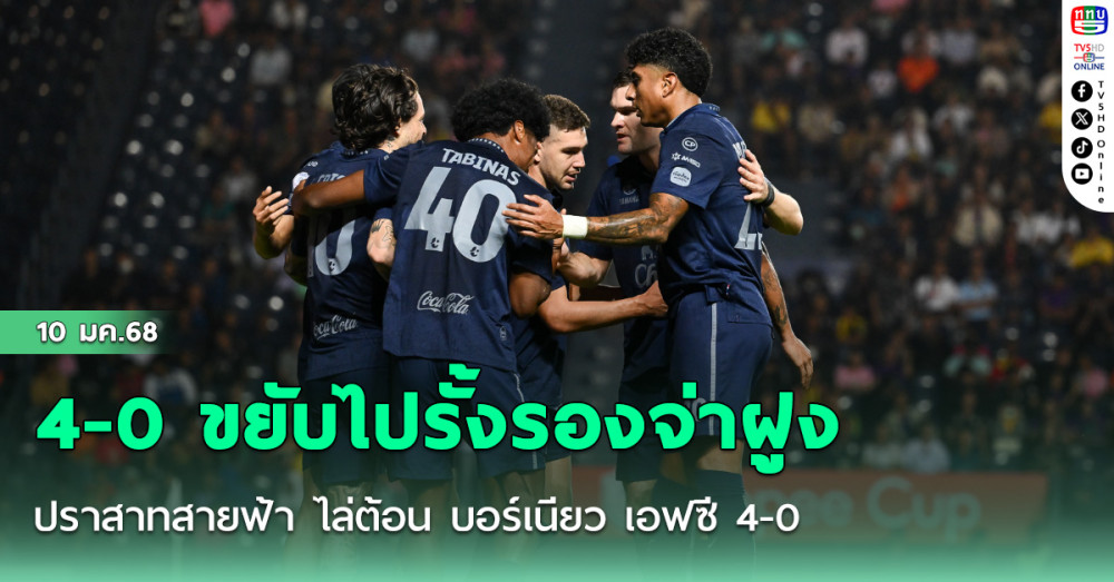 ปราสาทสายฟ้า ไล่ต้อน บอร์เนียว เอฟซี 4-0 ขยับไปรั้งรองจ่าฝูง SHOPEE CUP กลุ่มบี