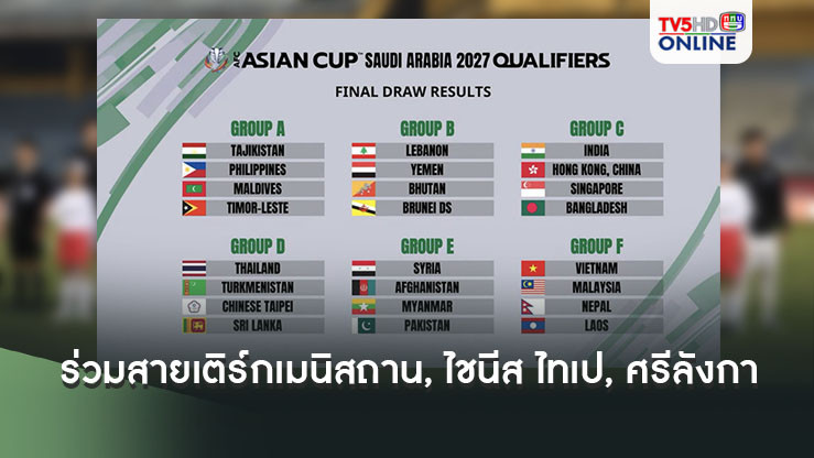 ฟุตบอลชายทีมชาติไทย  ร่วมสาย เติร์กเมนิสถาน, ไชนีส ไทเป, ศรีลังกา เอเชียน คัพ 2027 รอบคัดเลือก