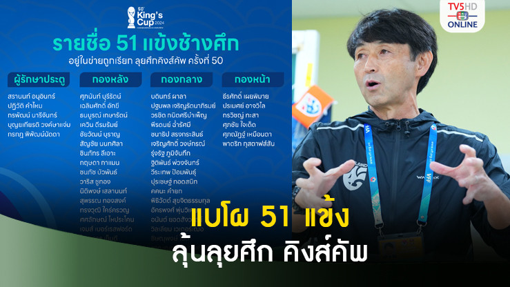 ประกาศรายชื่อ 51 แข้งช้างศึก ลุ้นลุยศึกคิงส์คัพ ครั้งที่ 50