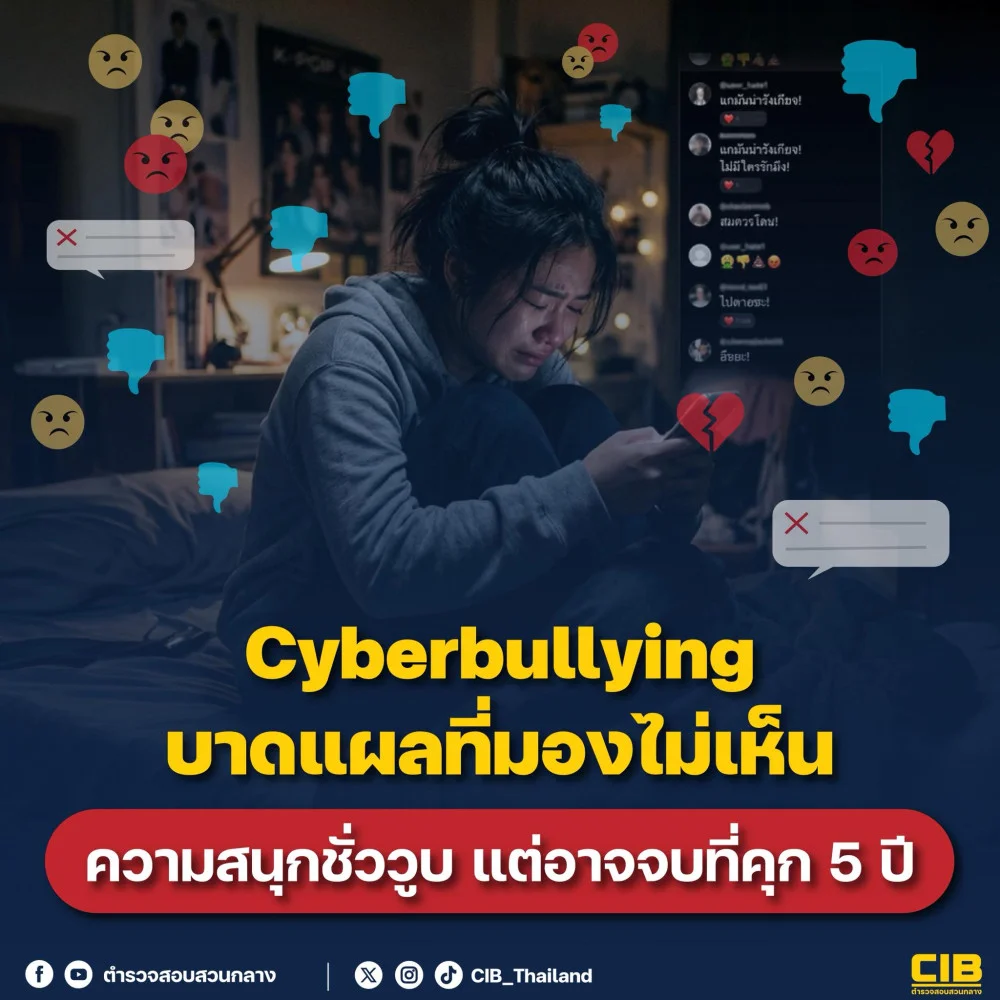 Cyberbullying บาดแผลที่มองไม่เห็น ความสนุกชั่ววูบ แต่อาจจบที่คุก 5 ปี