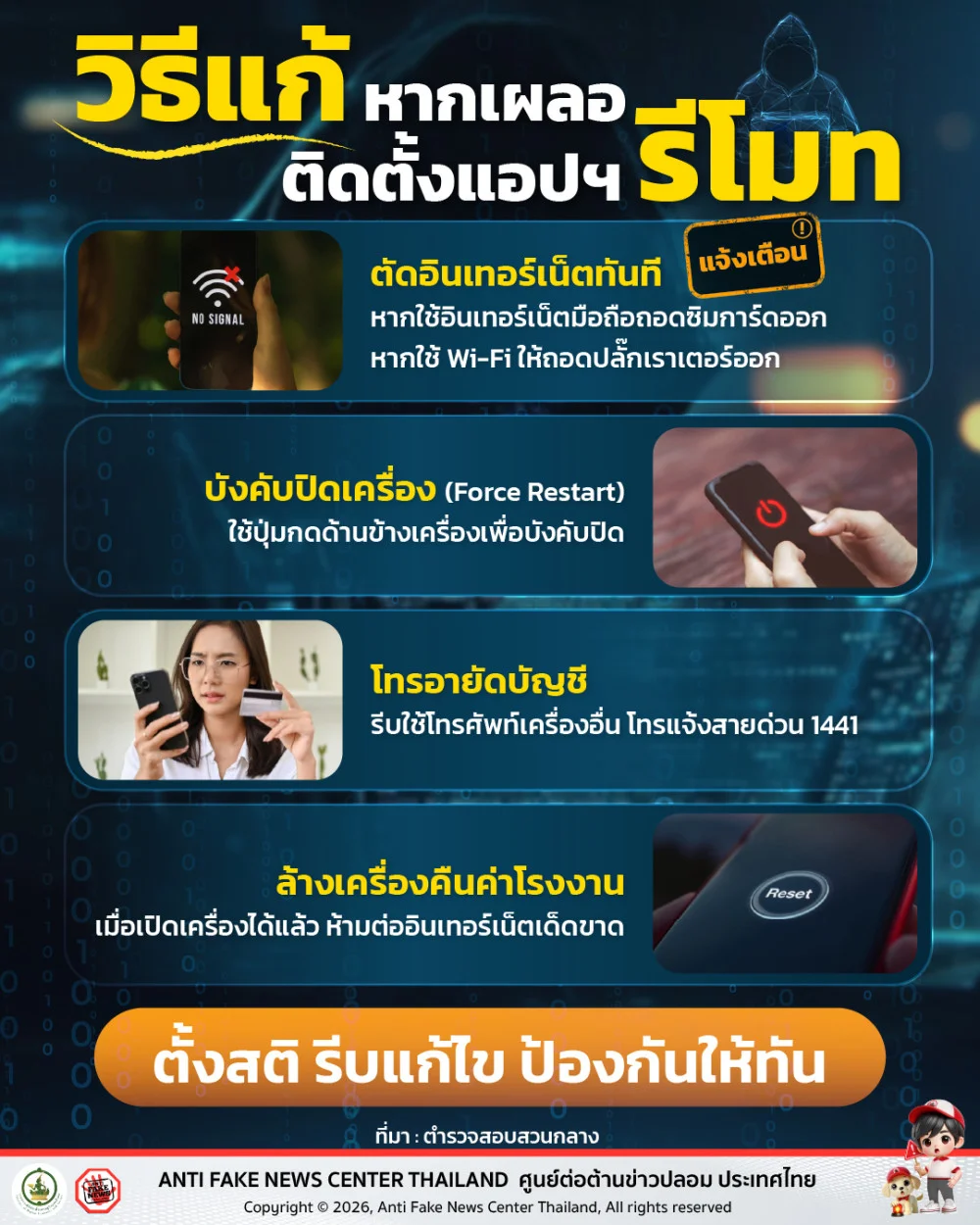 วิธีแก้หากเผลอติดตั้งแอปฯ รีโมท