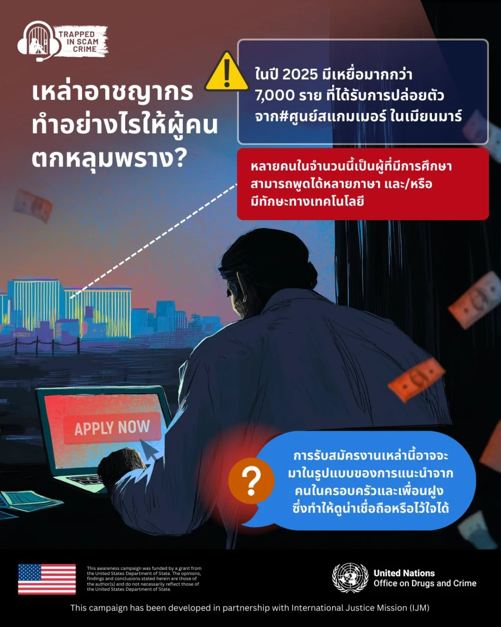 รู้ทัน ก่อนตกเป็นเหยื่อ! งานต่างประเทศ เงินเดือนสูง ไม่ต้องมีประสบการณ์...อาจเป็นสัญญาณอันตรายที่จะทําให้ ติดกับดักอาชญากรรมหลอกลวง