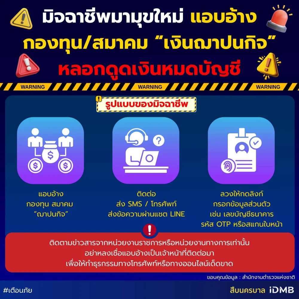 มิจฉาชีพมามุขใหม่ แอบอ้างกองทุน/สมาคม "เงินฌาปนกิจ" หลอกดูดเงินหมดบัญชี