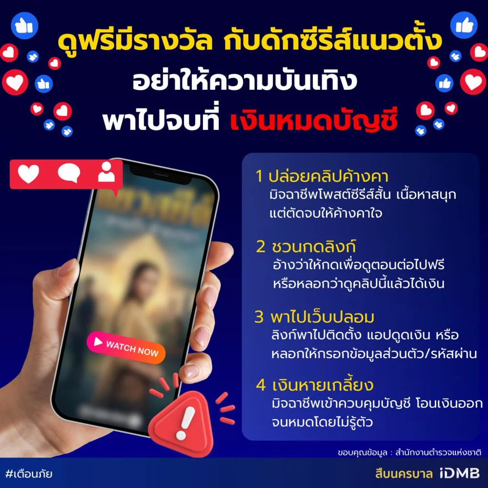ดูฟรีมีรางวัล กับดักซีรีส์แนวตั้ง อย่าให้ความบันเทิง พาไปจบที่ เงินหมดบัญชี