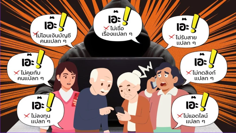 เอ๊ะ ก่อนตกเป็นเหยื่อ "เอ๊ะ! ให้สงสัยไว้ก่อน"  ไม่โอนเงิน เข้าบัญชีคนแปลกหน้า หรือบัญชีที่ไม่รู้จัก