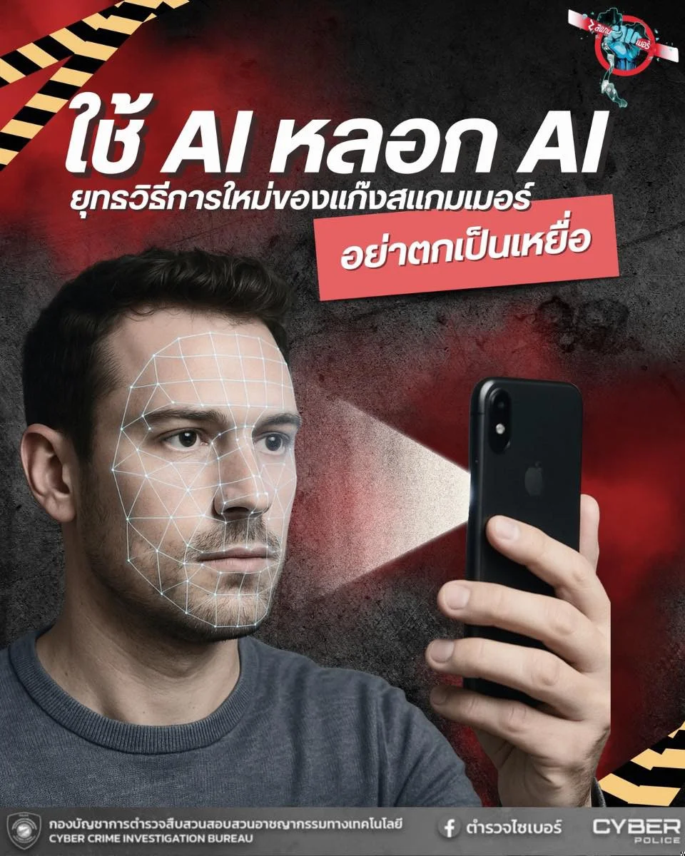 AI ปลอม “ใบหน้าเหยื่อ” ทําคลิปหันหน้า-กะพริบตา-อ้าปาก หลอกผ่านระบบยืนยันตัวตน (KYC) ของธนาคารและแพลตฟอร์มเงินดิจิทัล