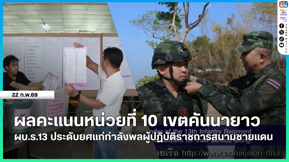 ผลคะแนนหน่วยที่ 10 เขตคันนายาว + ผบ.ร.13 ประดับยศแก่กําลังพลผู้ปฏิบัติราชการสนามชายแดน