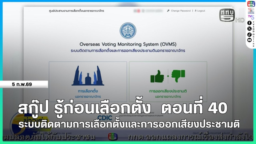 สกู๊ป รู้ก่อนเลือกตั้ง ตอนที่ 40  ระบบติดตามการเลือกตั้งและการออกเสียงประชามติ